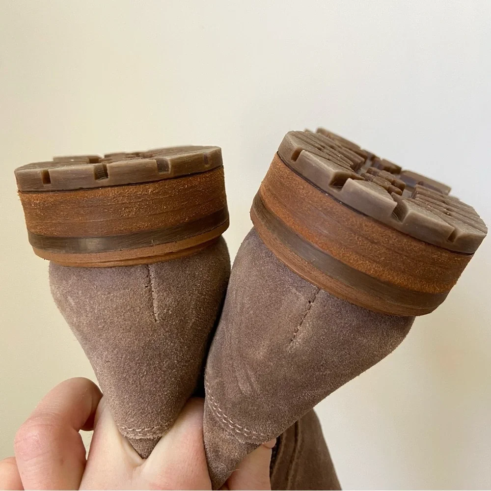 Sofft Lavina Boot Women's 9 Brown Suede Leather Pull On Zip Moto Casual Rustic